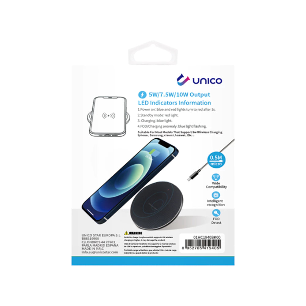 10W juhtmeta laadija koos 0.5m Mikro USB kaabliga