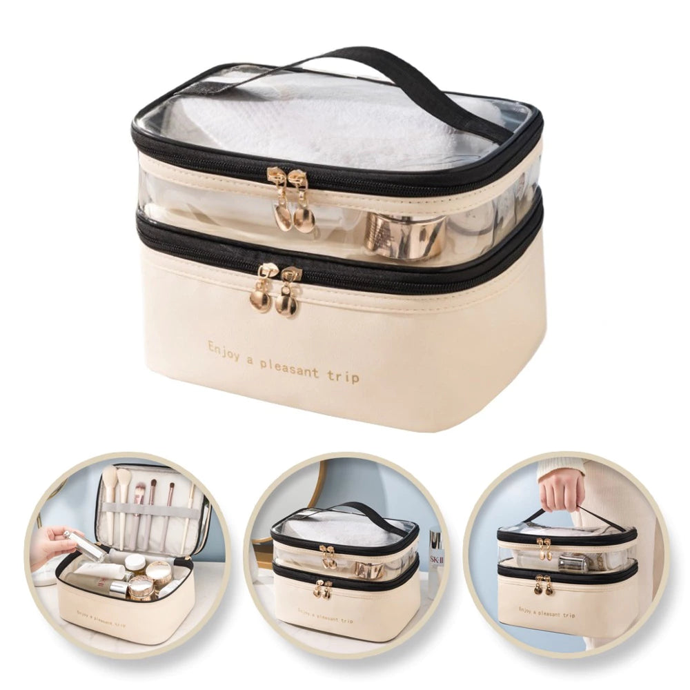 Kahe sahtliga naiste kosmeetikatarvete kott