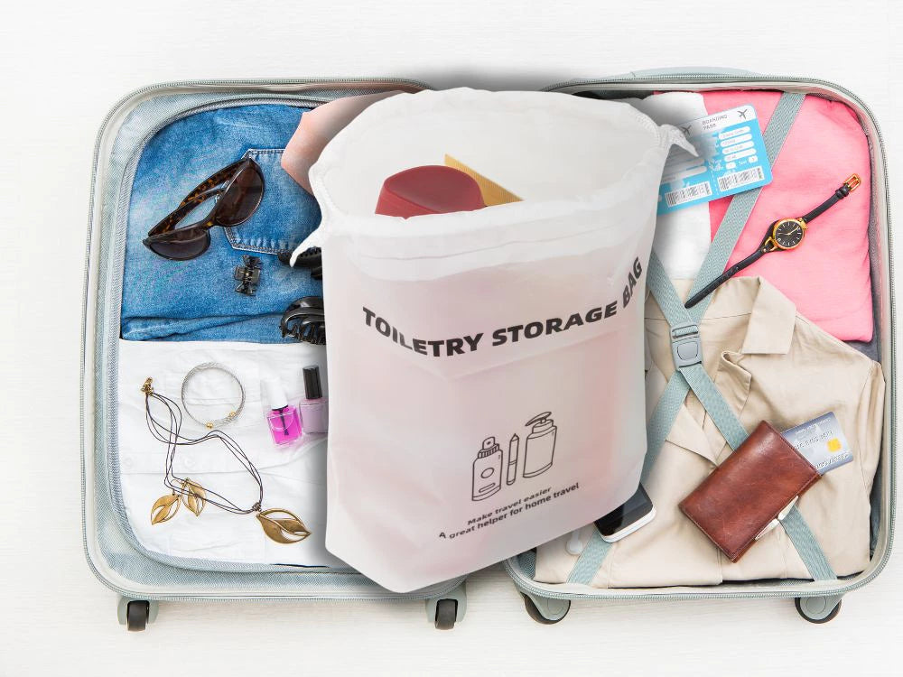 Poolläbipaistev kosmeetitarvete kott