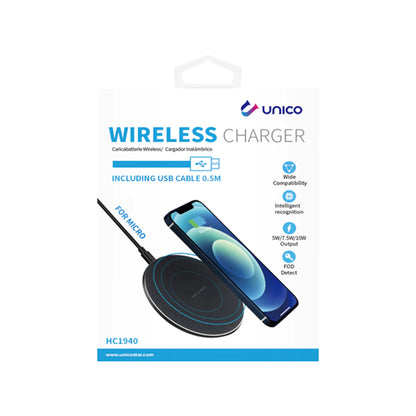 10W juhtmeta laadija koos 0.5m Mikro USB kaabliga