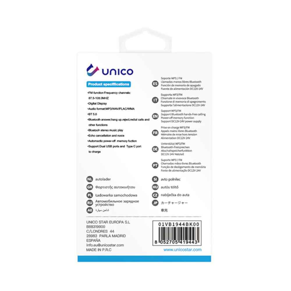 Unico Must Autolaadija