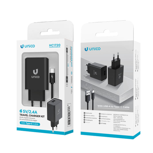 2.4A USB-laadija koos Type-C ja USB kaabliga