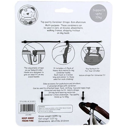Snuggle Baby karabiinrihma konksud (2 komplekti)