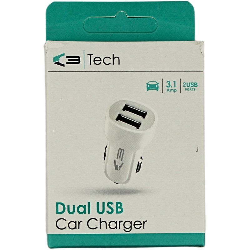 C3 Tech kahe USB pordiga autolaadija