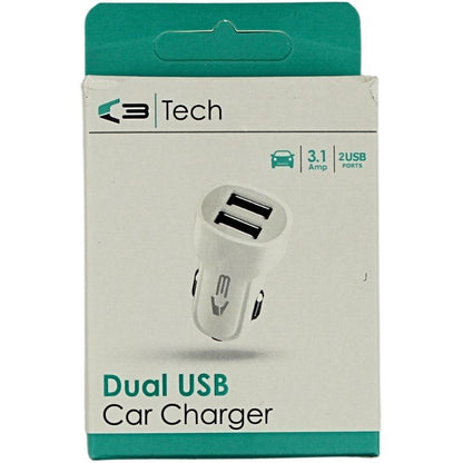 C3 Tech kahe USB pordiga autolaadija