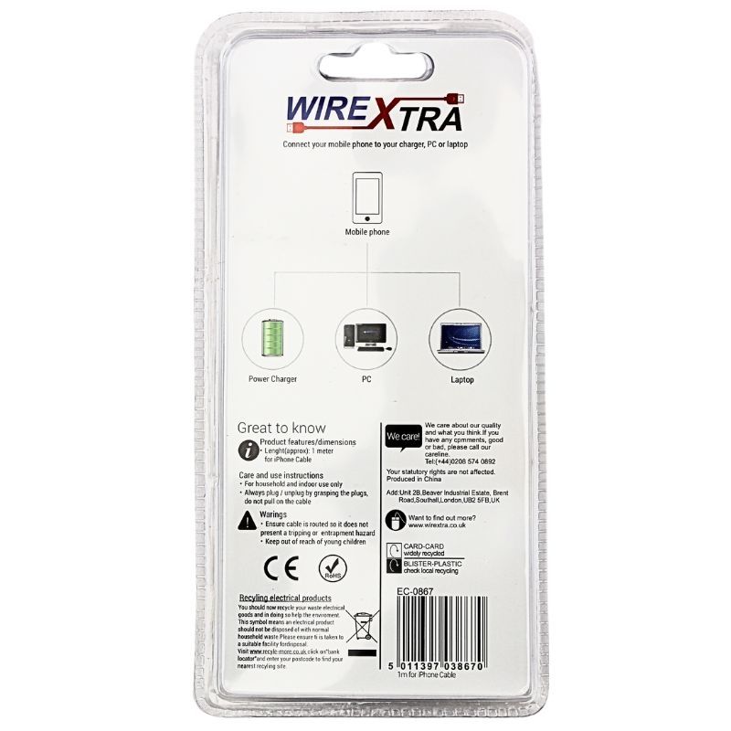 iPhone kaabel WireXtra 1m